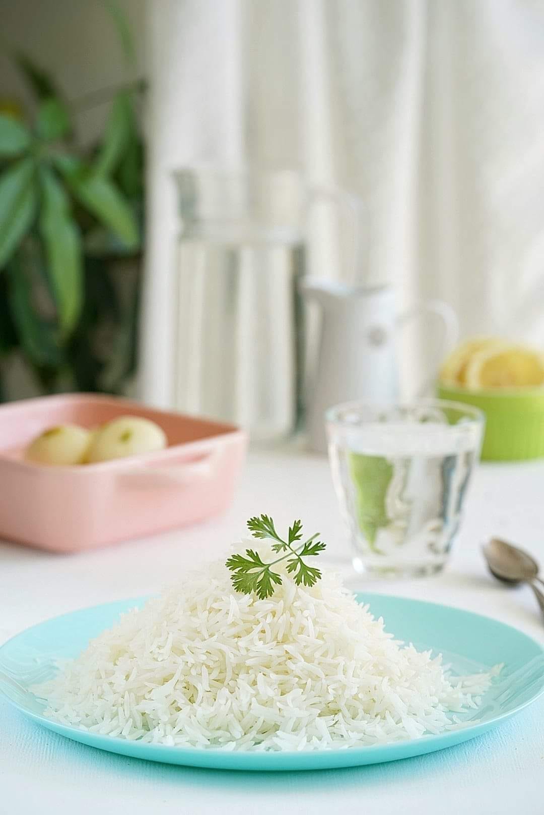 Cooked plain white rice